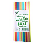 Sugrör flergångs plast, sorterade färger, 50-förp.