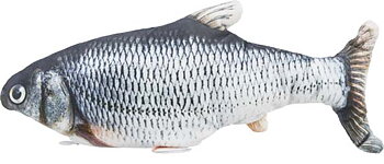 Fisk, sprattlande, tyg, catnip, 30 cm, USB-laddad