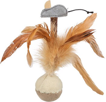 Kattleksak Fjäderboll Squieky 15 cm