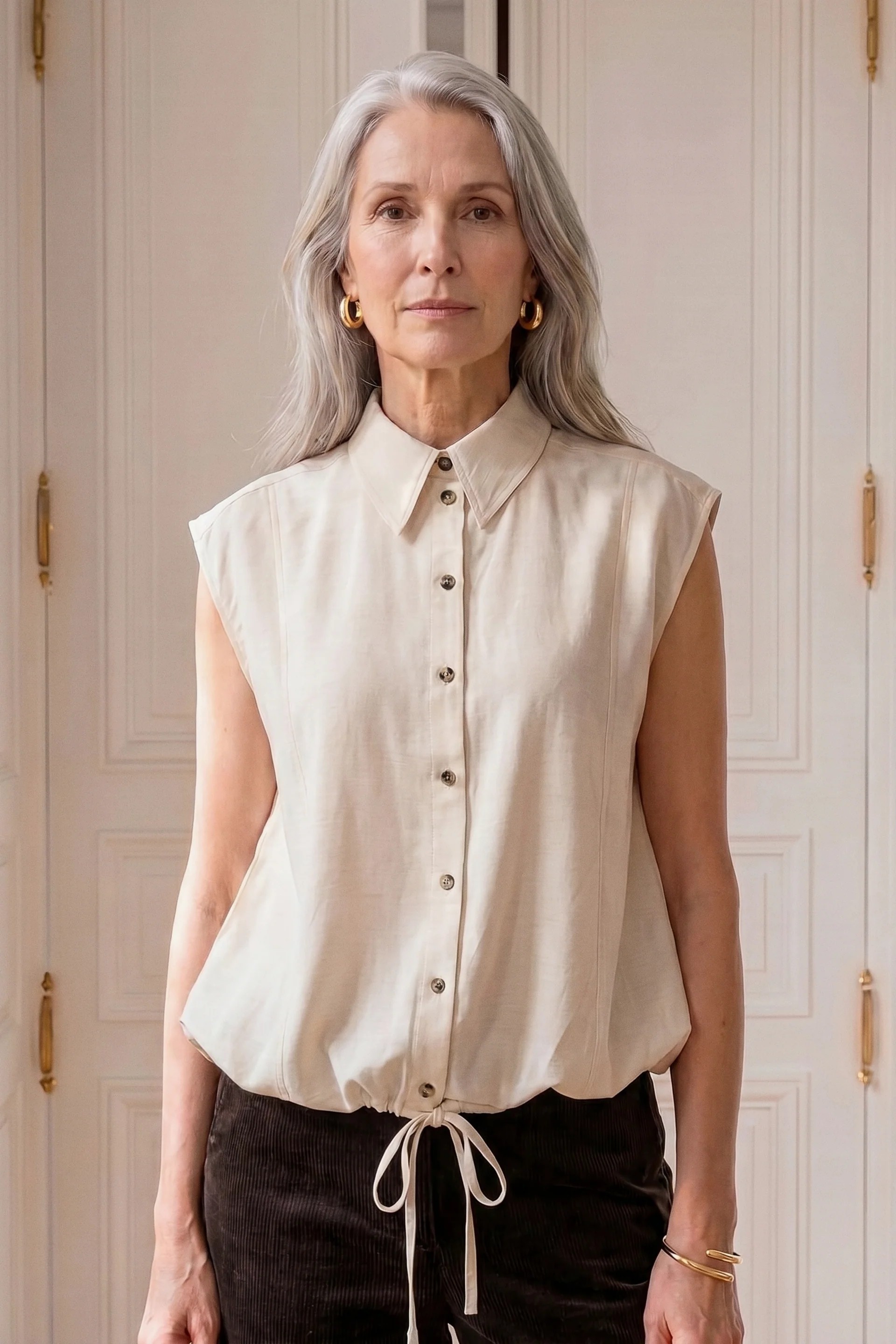 Lotus drawstring shirt- atelier Taktil