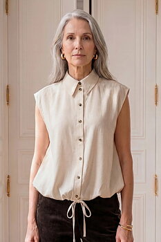 Lotus drawstring shirt- atelier Taktil