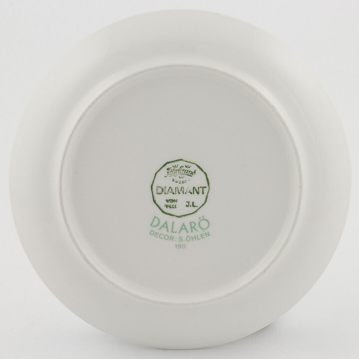 スザンネ・オーレン  Dalaröシリーズ  青いラインのコーヒーカップソーサー  14cm  1985年    [サンプル画像]  [送料無料]