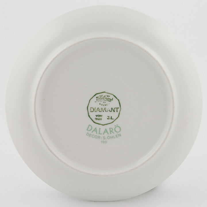 スザンネ・オーレン  Dalaröシリーズ  青いラインのコーヒーカップソーサー  14cm  1985年    [サンプル画像]  [送料無料]