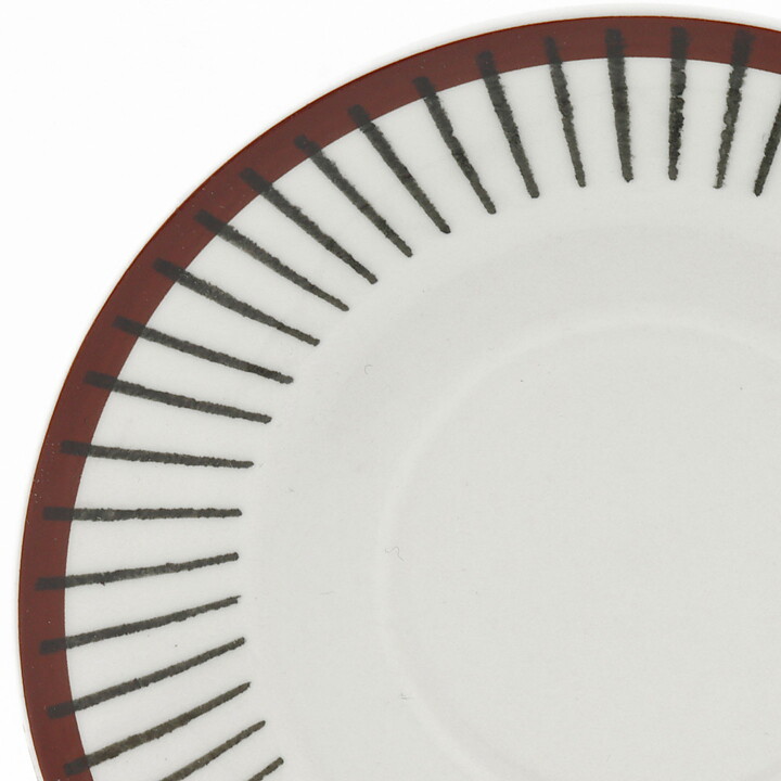 スティグ・リンドベリ  Spisa Ribbシリーズ  茶色いラインのコーヒーカップソーサー  13cm  1955年  [サンプル画像]  [送料無料]