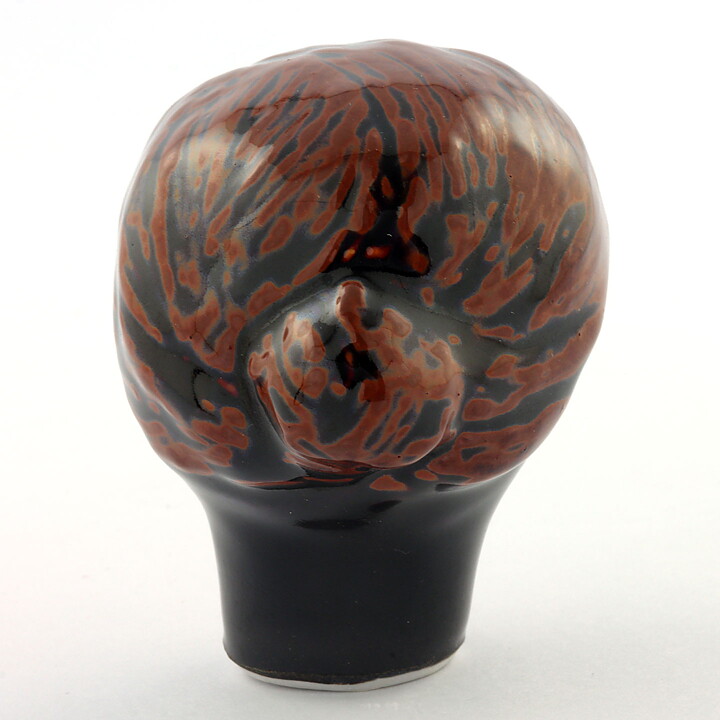 Stig Lindberg (Combin 1970s) Bottle Woman Head with Tenmoku Glaze 7 cm (3)