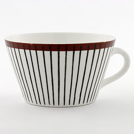 スティグ・リンドベリ  Spisa Ribbシリーズ  茶色いラインのティーカップ  1955年  12cm  (ソーサーなし)