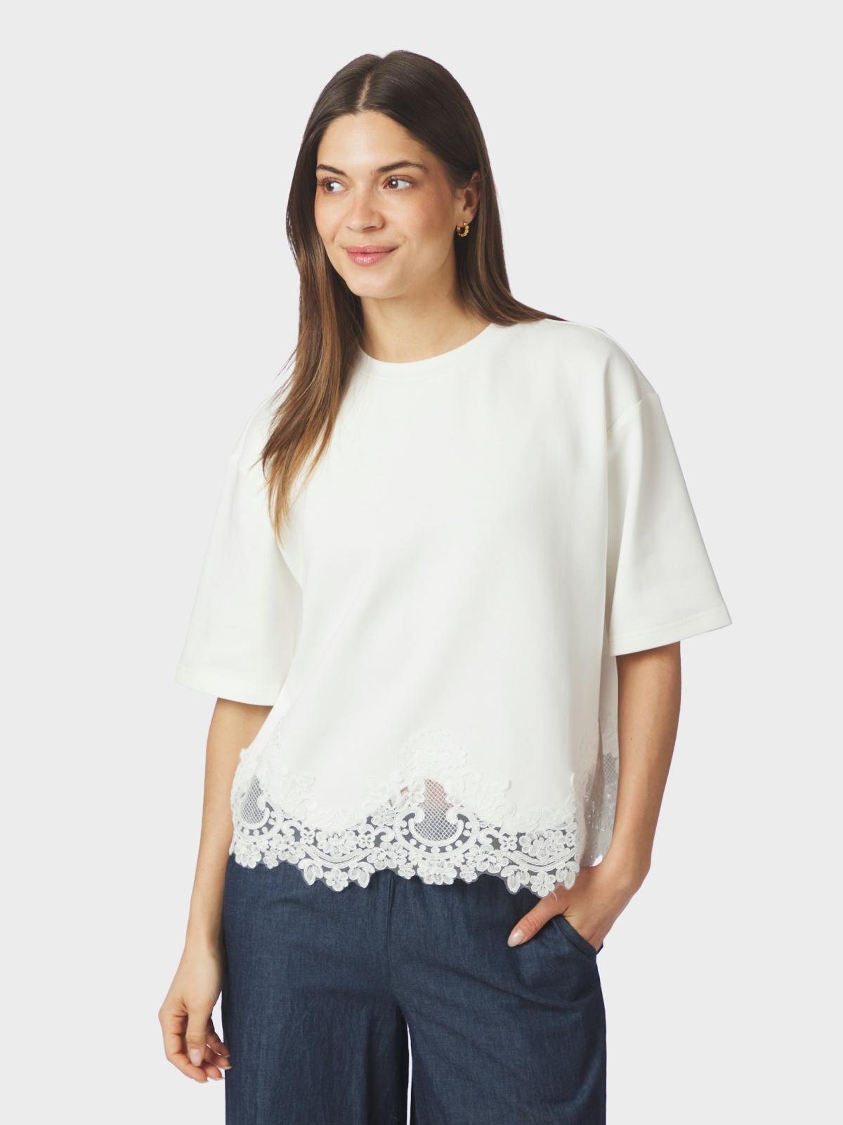 Neo Noir Iria Lace Tee, White - 3