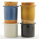 Stig Lindberg (1960s) Four Colorful Jars with Cork Lids (2)