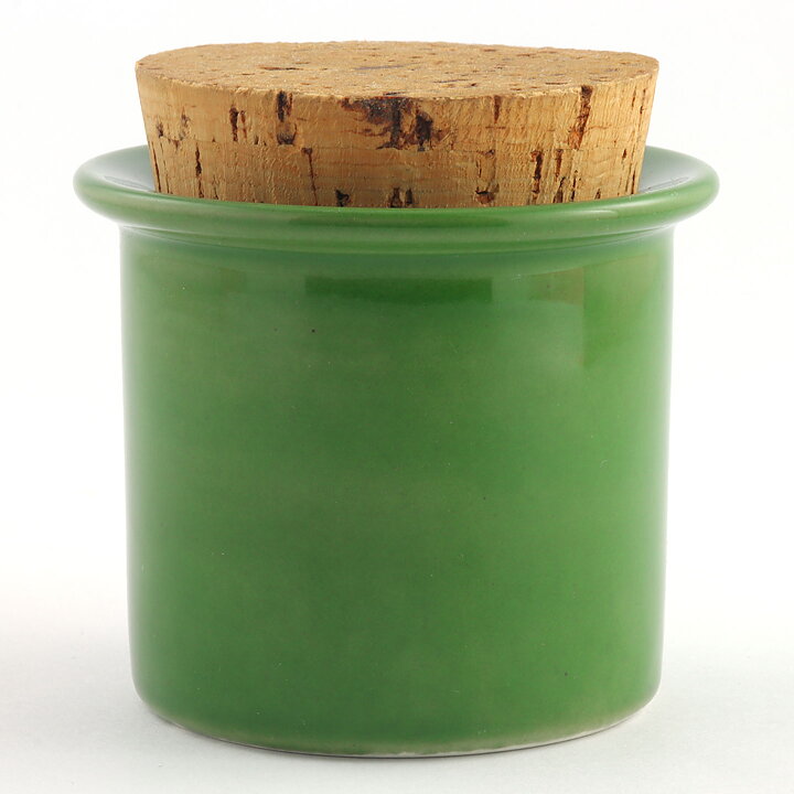 Stig Lindberg (1960s) Green Jar with Cork Lid 8 cm