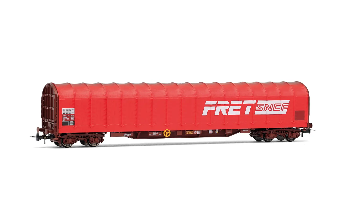SNCF, 4-axle tarpaulin wagon Rils type, "FRET", Red livery, ep. IV-V
