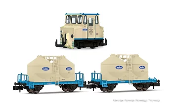 Sodawerk Stassfurt, ASF shunting device, set with 2 x Ucs silowagons, ep. V, with DCC-Decoder