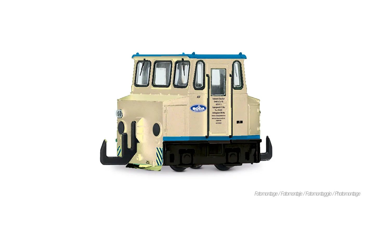Sodawerk Stassfurt, ASF shunting device, set with 2 x Ucs silowagons, ep. V, with DCC-Decoder - 2