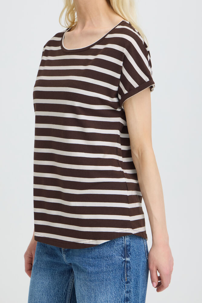 B Young - Pamila Randig Tshirt Brun - 3