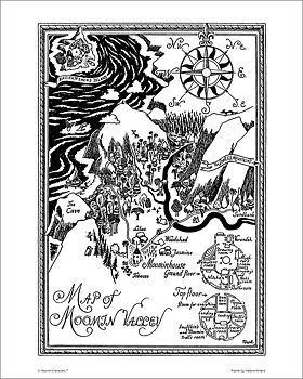 Moomin mini poster - Map of Moominvalley, English