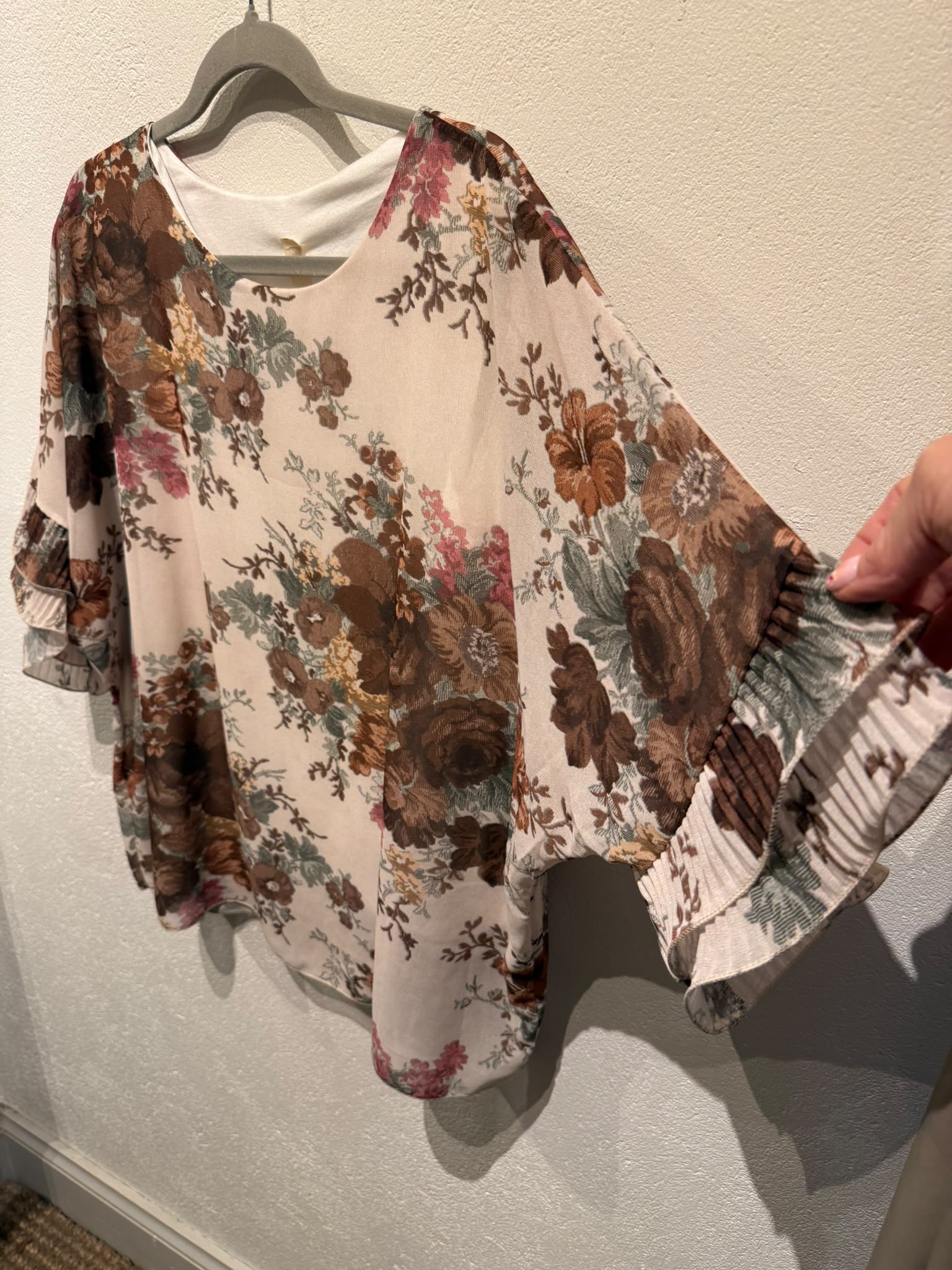 Chiffongtunika beige/brun - 2