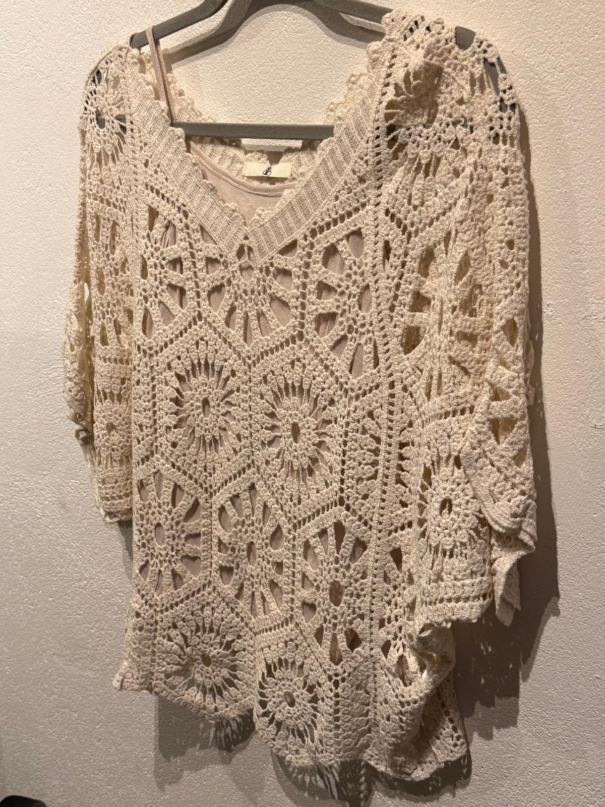 Fanny virkad topp & linne BEIGE
