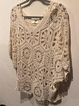 Fanny virkad topp & linne BEIGE