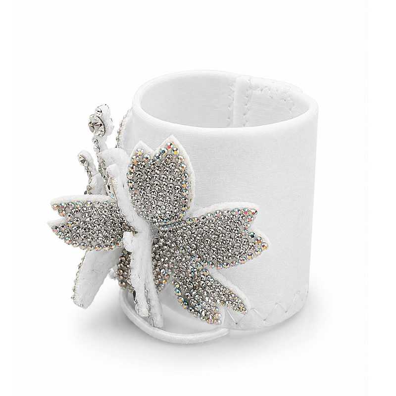 HAIRCUFF - vit med strassapplikation - 2