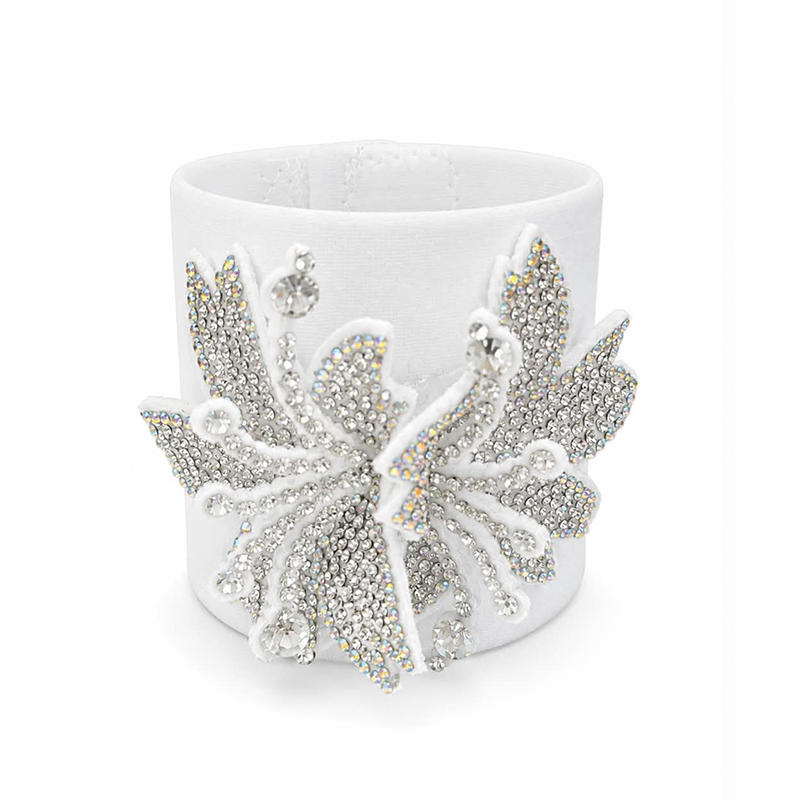 HAIRCUFF - vit med strassapplikation
