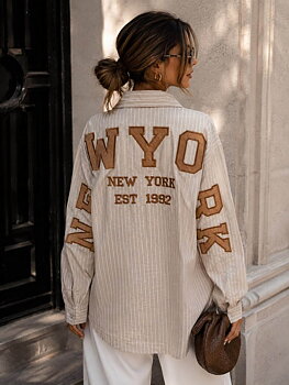 Shirt stripes New York taupe