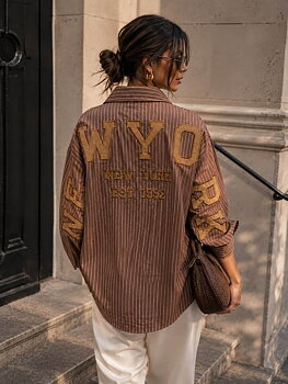 Shirt stripes New York brown