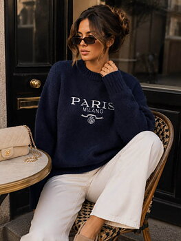 Sweater knit Paris Milano navy