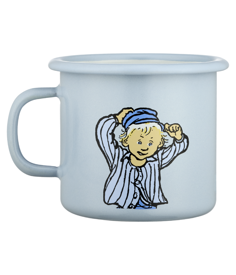 Emaljmugg, 2,5 dl - Emil, blå - 2