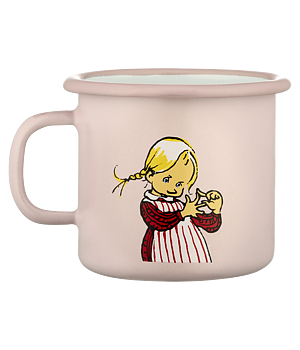 Emaljmugg, 2,5 dl - Ida, rosa