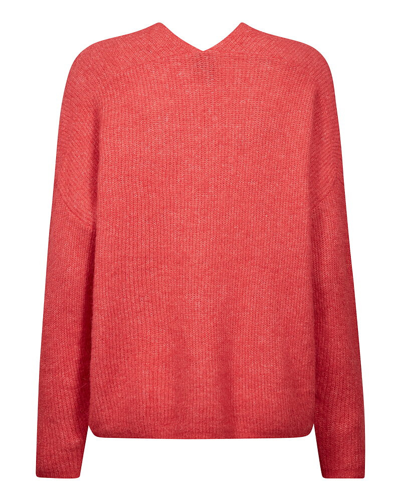Jumper Thora v-ringad watermelon rosa-röd-orange
