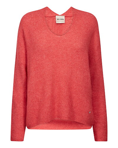 Jumper Thora v-ringad watermelon rosa-röd-orange
