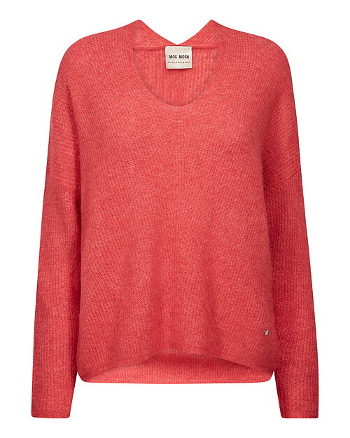 Jumper Thora v-ringad watermelon rosa-röd-orange