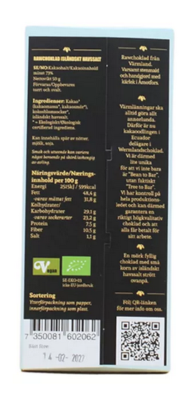 Choklad Eko Raw Isländsk havssalt 73%  - 2