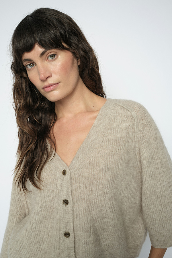Mos Mosh - MMThora Lizet Knit Cardigan Feather Gray  - 2