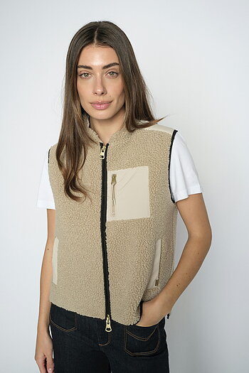 Mos Mosh - MMRowe Eli Teddy Vest Feather Gray
