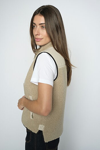 Mos Mosh - MMRowe Eli Teddy Vest Feather Gray