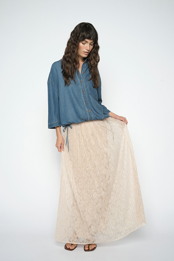 Mos Mosh - MMJurnee Lace Pleat Skirt Doeskin - 2