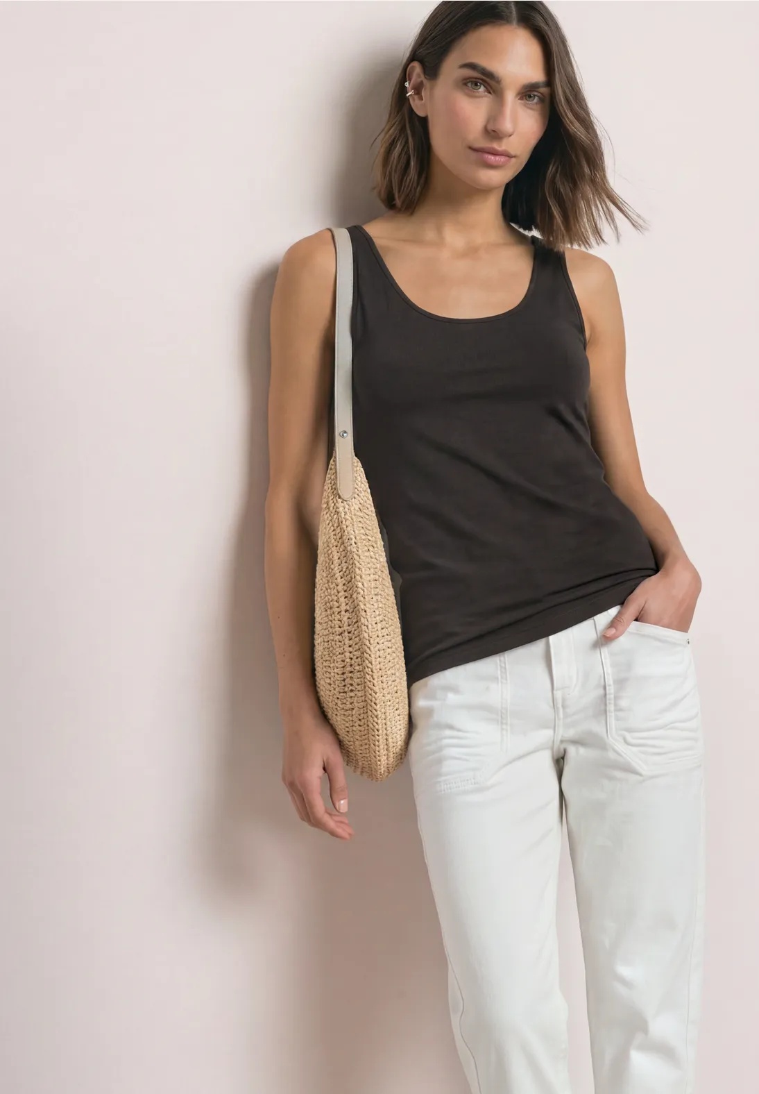 QR Anni Basic Top - Black Coffee - Street One