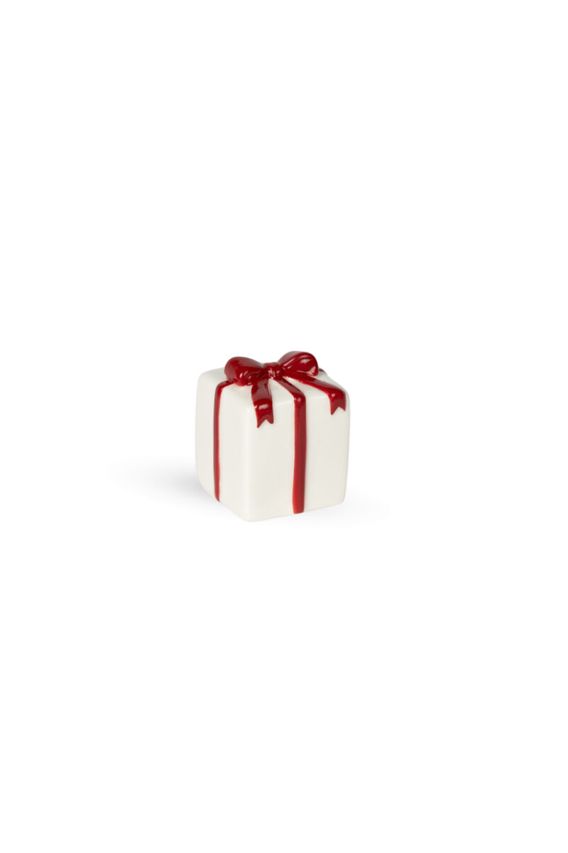 Kramhult - Square decoration - Package - Red/White 3 x 3 x 4 cm - 4