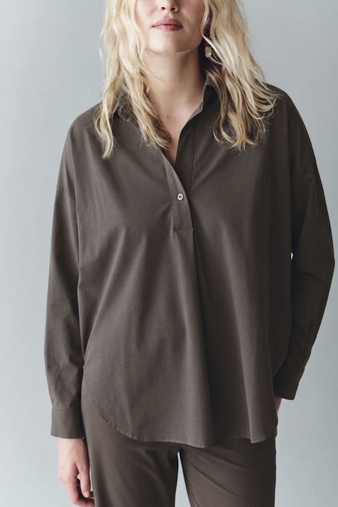 Penn & Ink NY - Magda Blouse Tabac