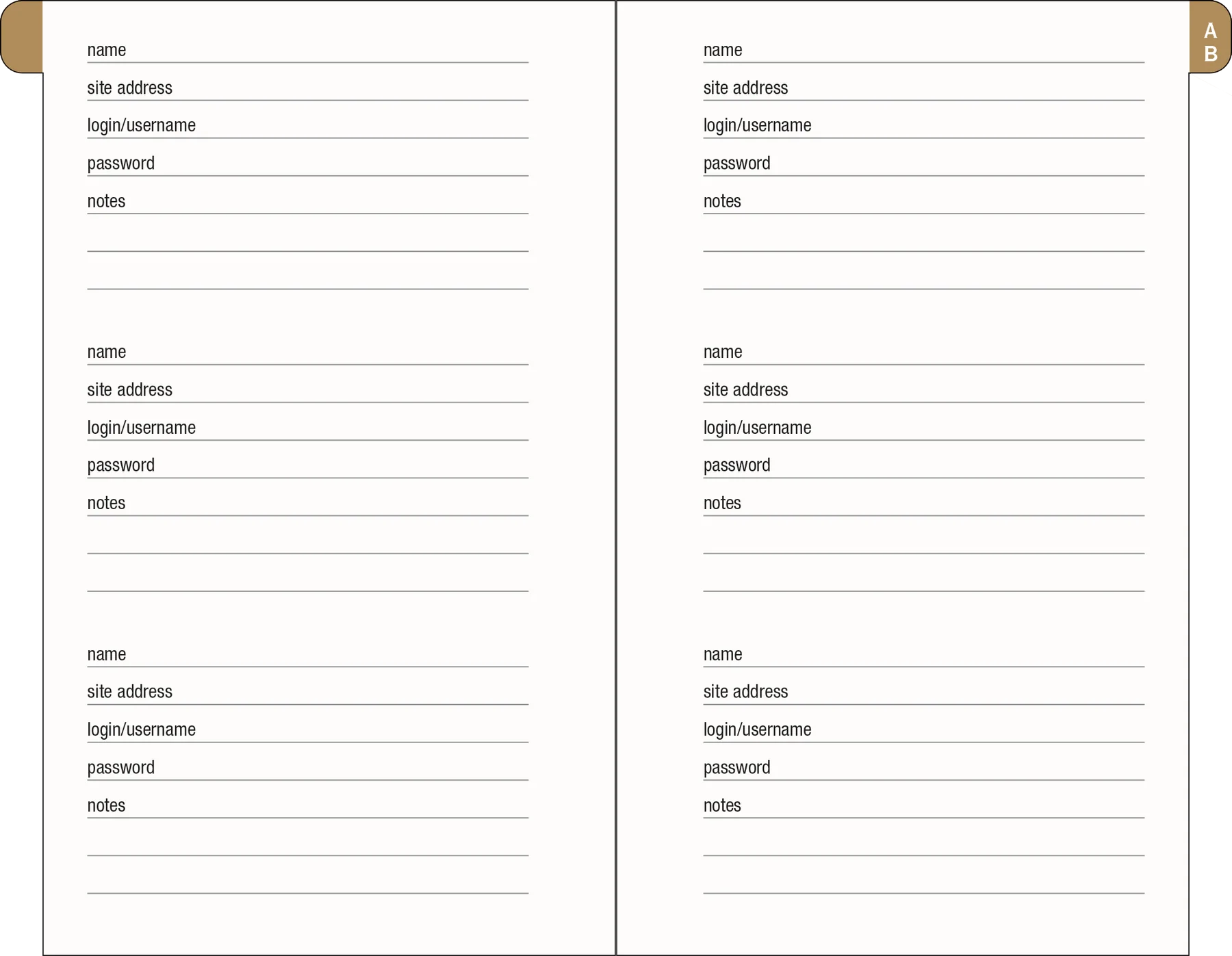 Cosmos Internet Address & Password Logbook - 3