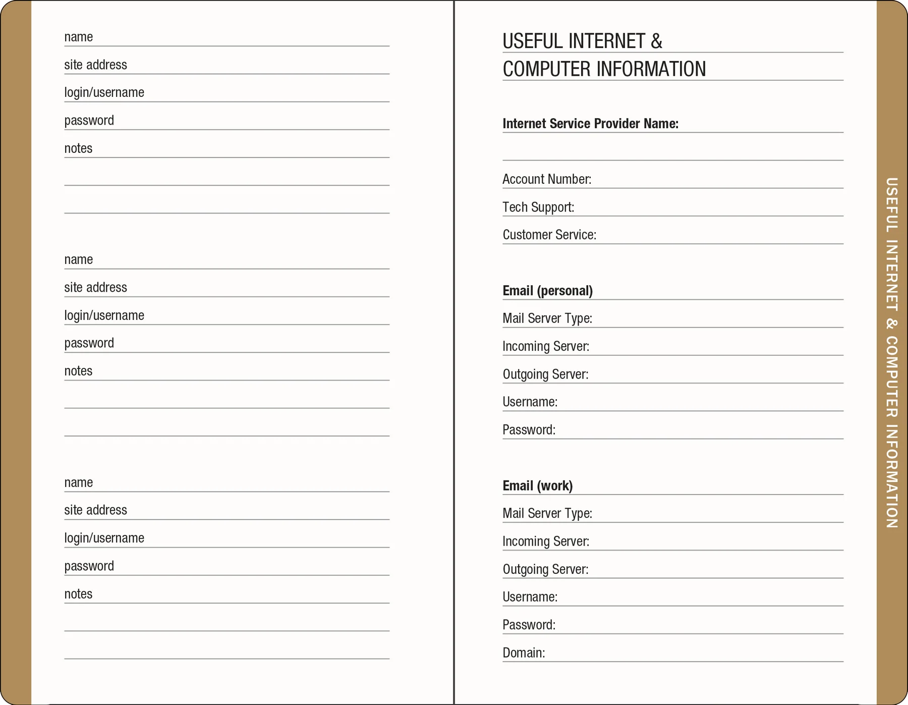 Cosmos Internet Address & Password Logbook - 4