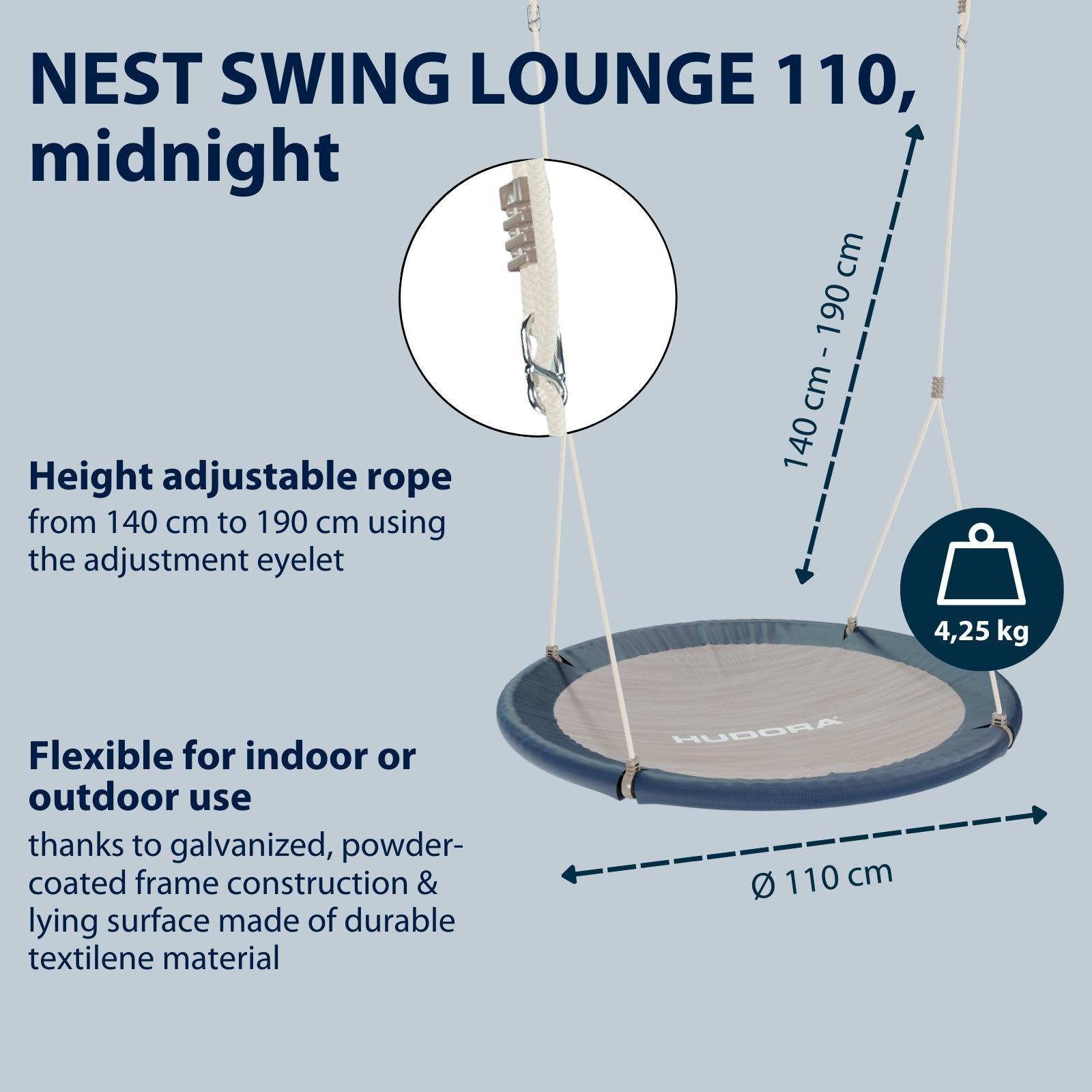 Hudora Lounge Kompisgunga / Fågelbogunga 110 cm Midnattsblå - 2