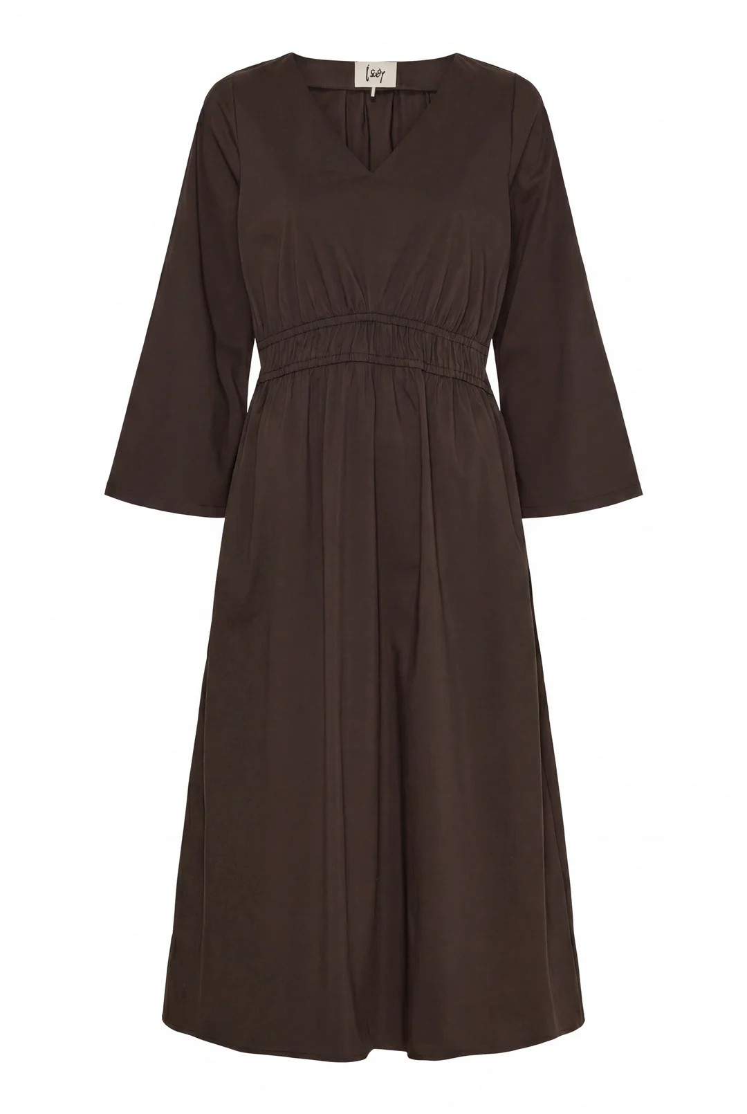 Sigga Sleeve Dress - Dark Brown - Isay - 3
