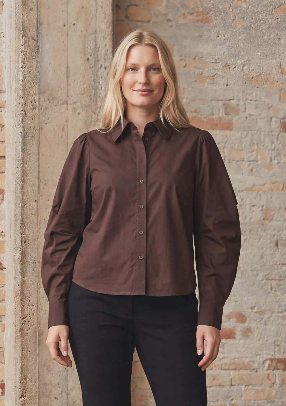 Sigga Sleeve Shirt - Dark Brown - Isay