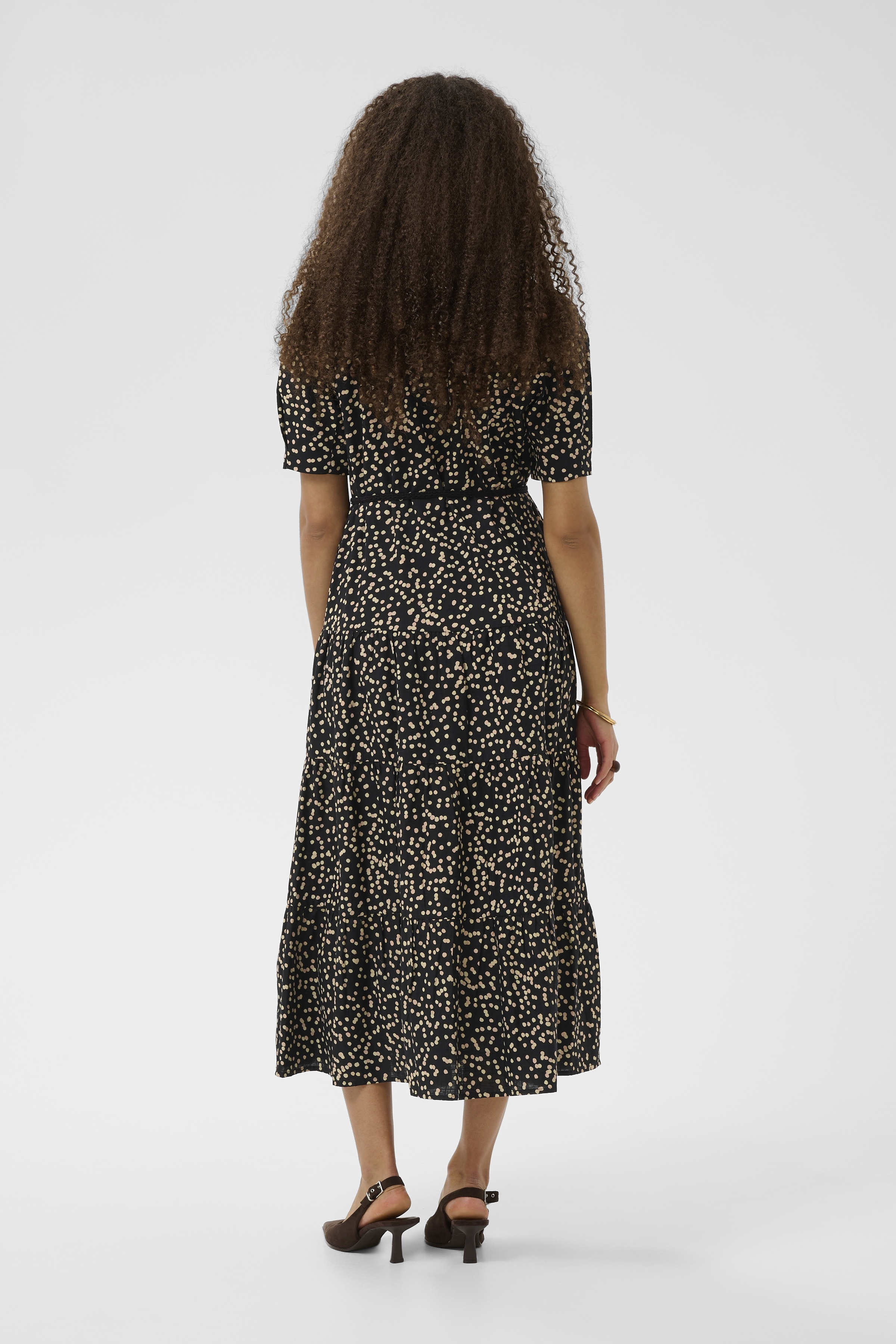 CRMio Dress Black Rose Dot Rosaprickig svart klänning