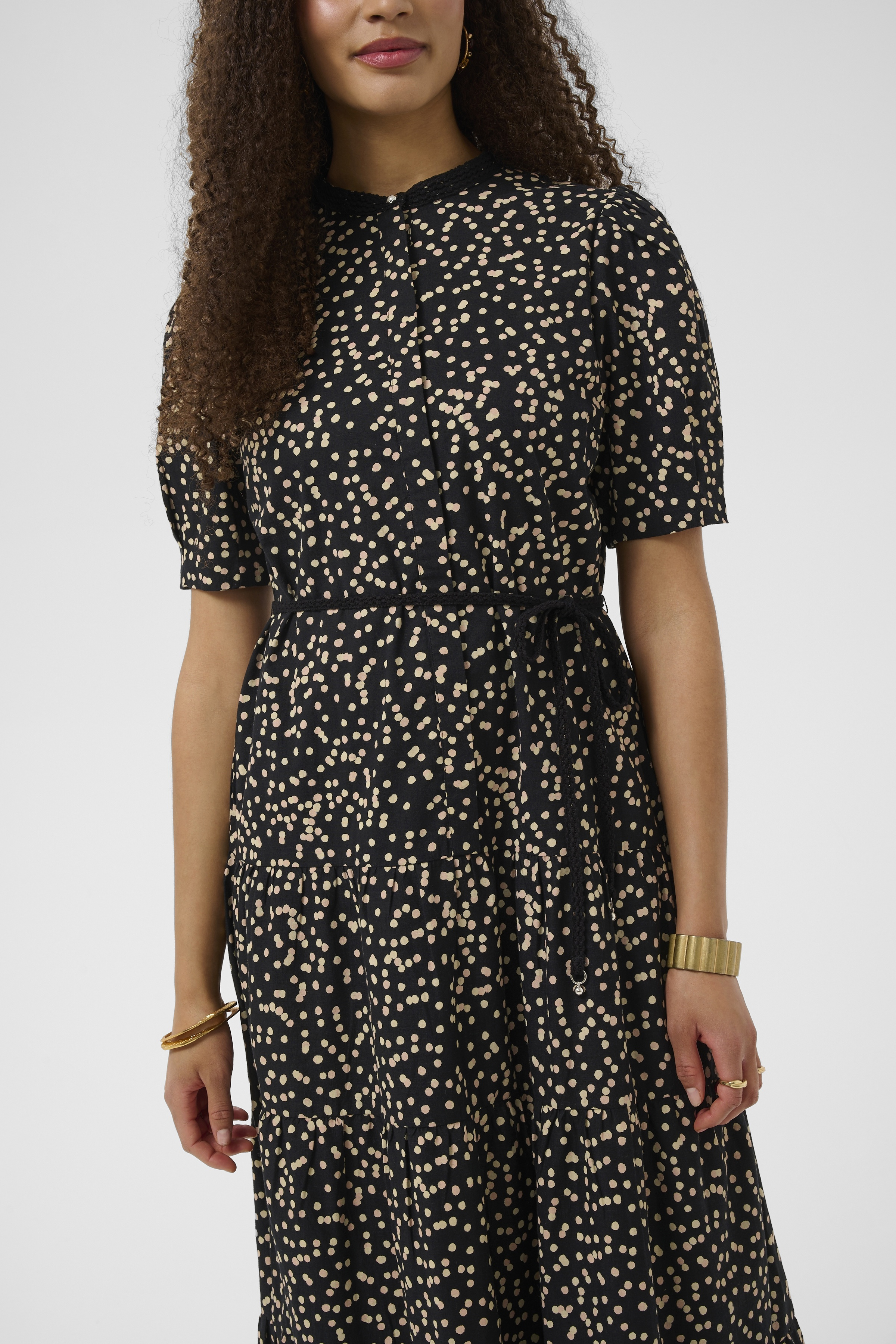 CRMio Dress Black Rose Dot Rosaprickig svart klänning - 4