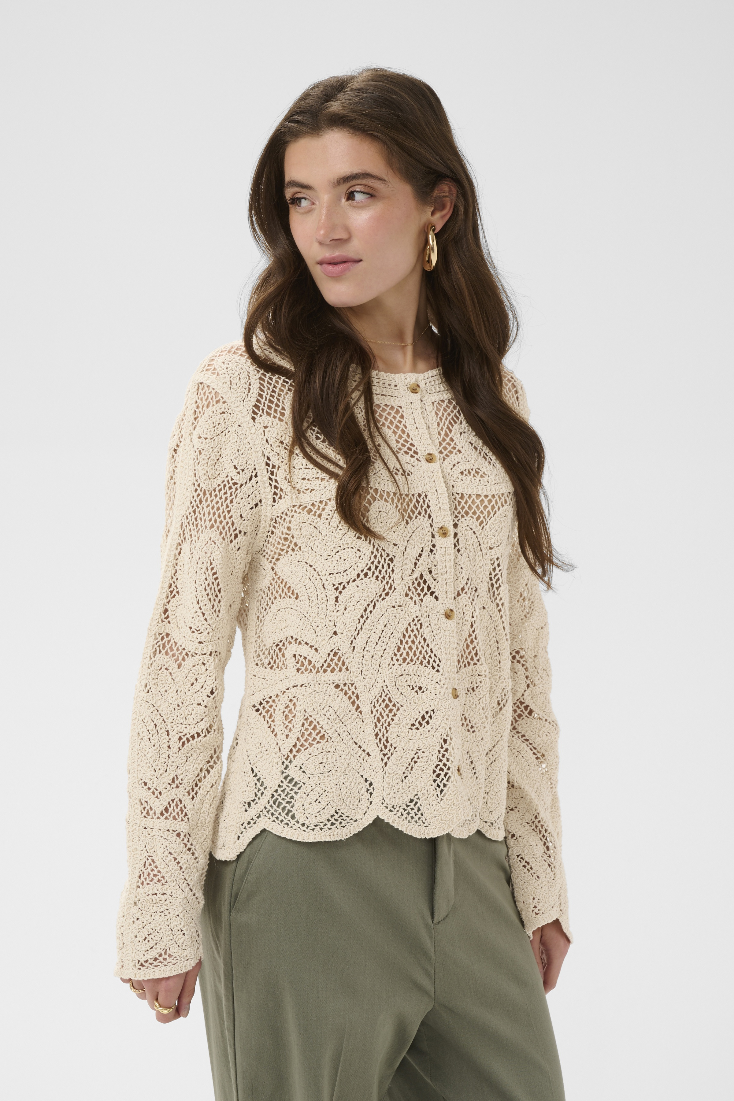 CRRelon Cardigan Nature undyed color Stickad Kofta