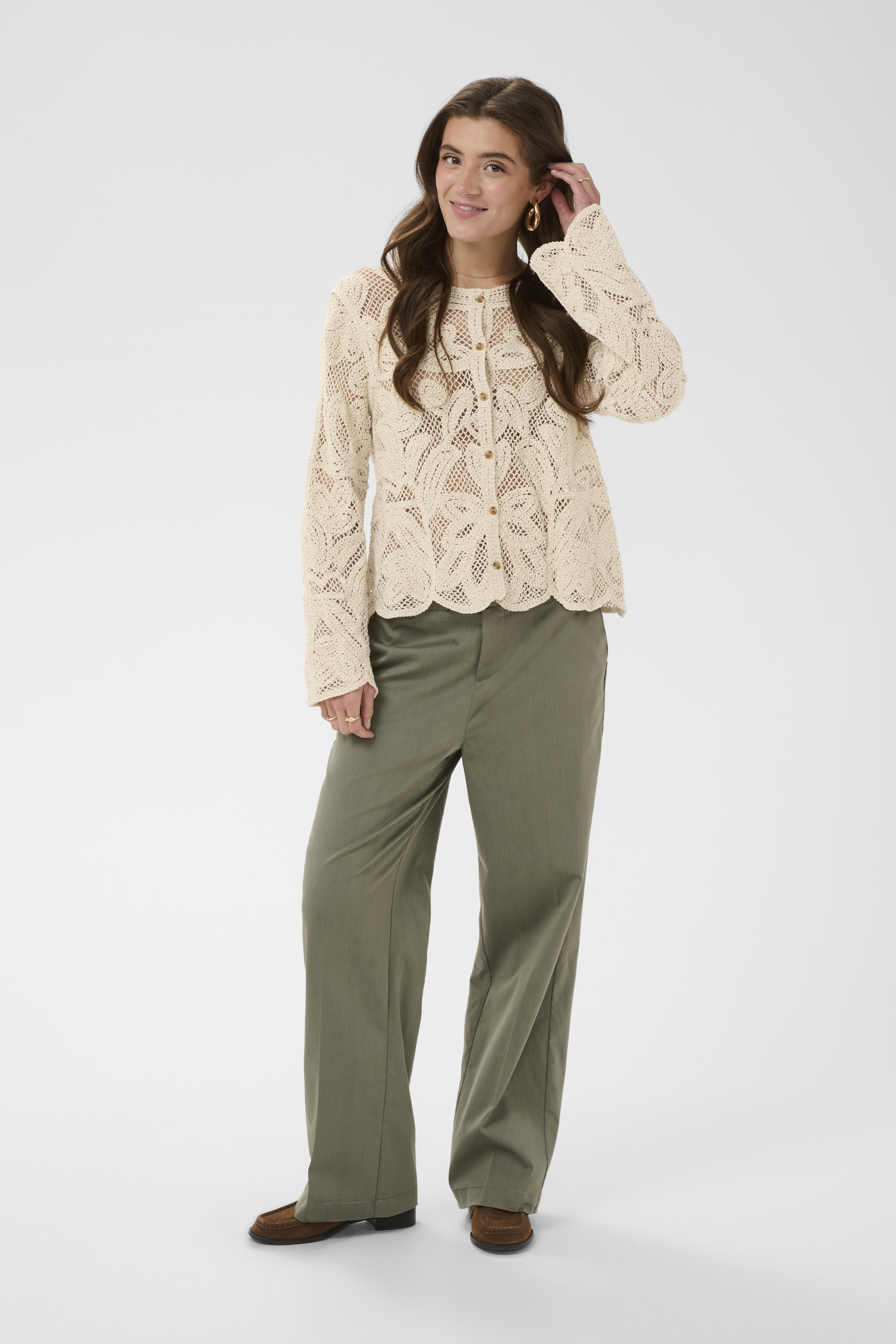 CRRelon Cardigan Nature undyed color Stickad Kofta - 3