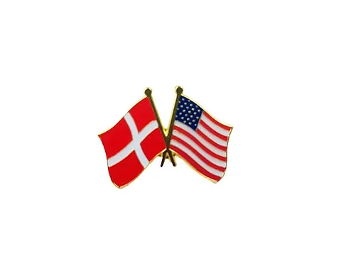  Brooch   Danmark - USA flag
