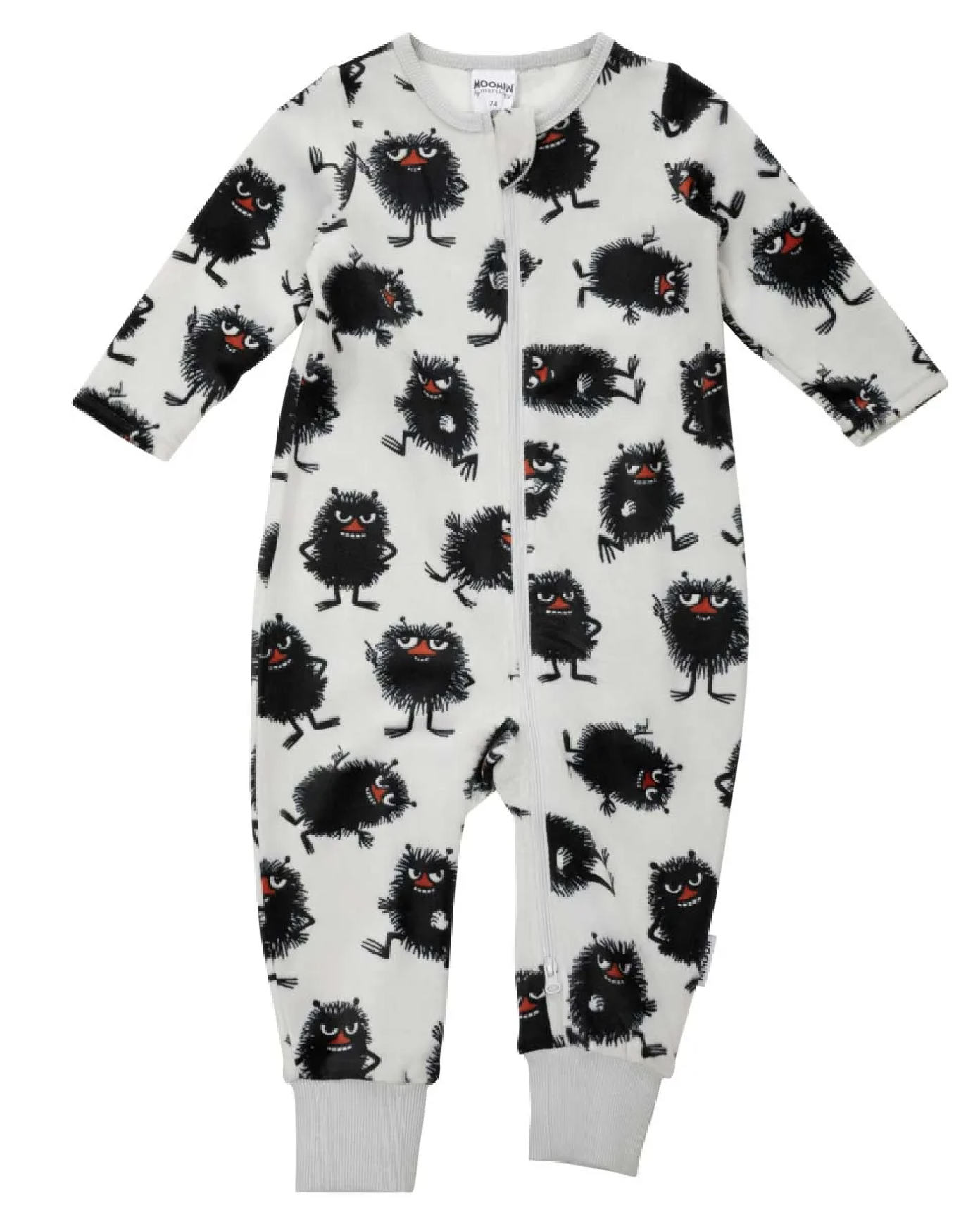 Mumin Bebis Velourpyjamas - Stinky Ljusgrå